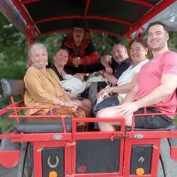 In our Horse Buggy on our way to Tork waterfall!