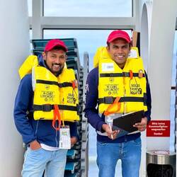 Unser Kabinenboy bei der Seenotrettungsübung