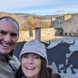 The start of the running of the bulls