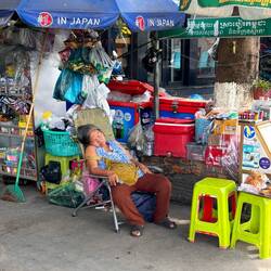 tired in the heat at noon