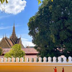 monks in front of royal palace