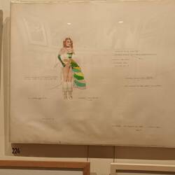 From exhibition on collection theatre drawings. This from Oh Calcutta where cast are mostly naked