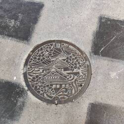 En later nog een putdeksel tegengekomen waarop het kasteel pronkt