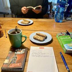 Frühstücken und planen