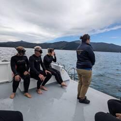 Mit Wet Suit und Schnorchel ausgestattet geht's ins Wasser