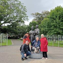 Precious, Jon, Tess and Dad and I, in the famous Rose of Tralee gardens.