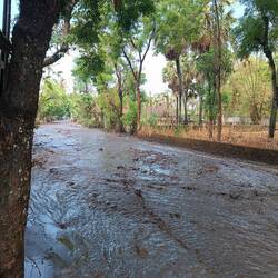 Alternative road uphills were flooded, too