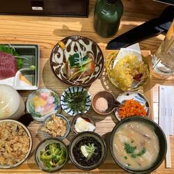A platter of local Okinawan dishes in Motobu