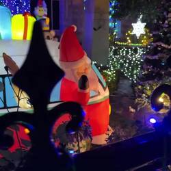 The house at the end of this video featured a giant inflatable Grinch.