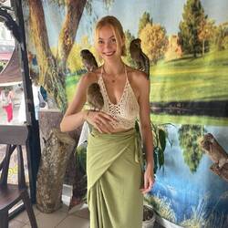 Lara with little cute owls