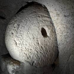 The 8 level underground complex kept the Christians safe from invaders. 1 way door lock!
