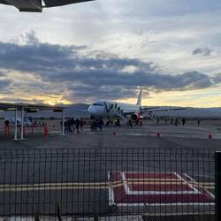 People getting of the plain at Oaxaca Airport