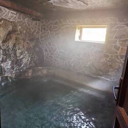 Inside the hot spring