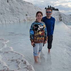 I was the only swimmer but we all enjoyed the milky blue waters of the terraces.