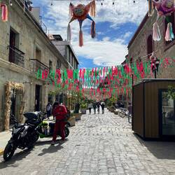 Nicely decorated street in Oaxaca