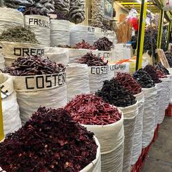 Various types of Chili on the Central de Abastos market