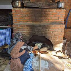 Our first Gozleme in Turkey: potato, cheese and chilli made the old school way. So good