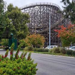 The wooden rollar coaster