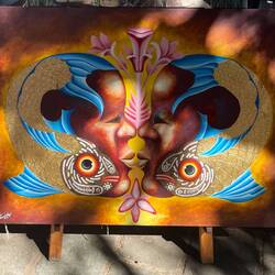A picture on an art market in Oaxaca