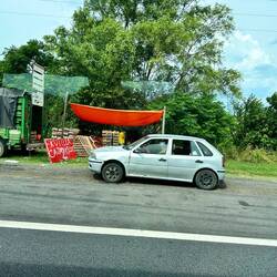 fliegender Händler an der Autobahn