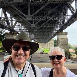 Under the Sydney Harbour Bridge (I'm cheating ... this photo was taken yesterday).