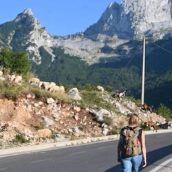Beim Trampen - wandern wir auch immer wieder ein Stück