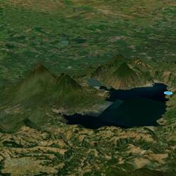 Die Vulkane Toliman, San Pedro und der 3500m hohe Atitlan