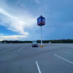 Am Abend sind wir fast die Letzten auf dem Parkplatz