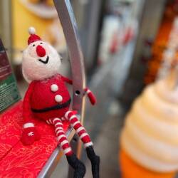 Santa Puppet decorating a the outlet of a store in Osaka, Japan