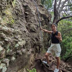 Ready to go up the big rock wall