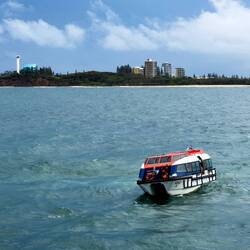 In the lee of Regatta, things calm down for the last tender — Mooloolaba, QLD.