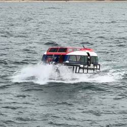 Last tender back to the ship is giving passengers a wild ride — Mooloolaba, QLD.