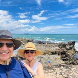 This part of the beach is more scenic than swimmable — Mooloolaba, QLD.