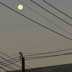 吃完饭月亮上来了