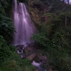Accidentally running into a tiny waterfall, next to the street.
