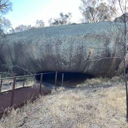 Mulkas cave with ancient hand prints and rock art