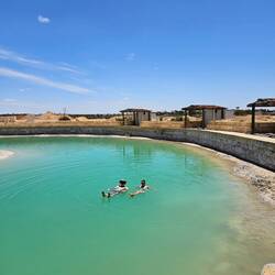 A salt spa pool - very buoyant!