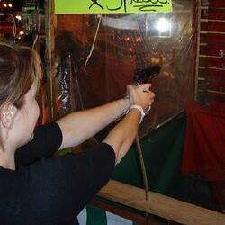 Who moves dies - Kate risks life and limb (hers and everyone else's nearby) in the air pistol booth