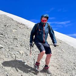 Papa beim Hinunterlaufen