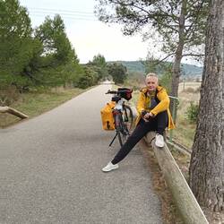 Auf einem alten Bahndamm verläuft der Radweg