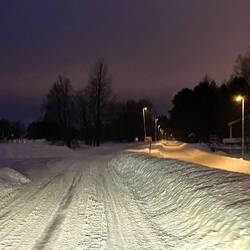 Einfahrt CP First Camping Umeå