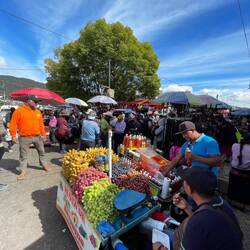 Our guide leading the way through municipal market of San Christobal