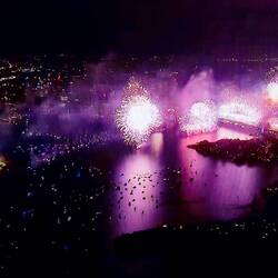 Sydney 2023-into-2024 fireworks ... from the TV.