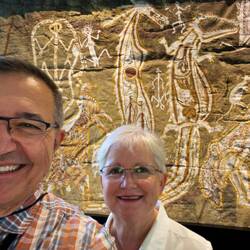 Simulatedd rock art panel ... by D.N. Murrumurru ... MAGNT — Darwin, NT.