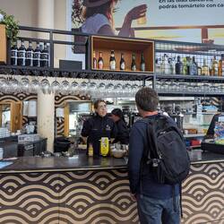 Proper coffee at port before returning to the ship