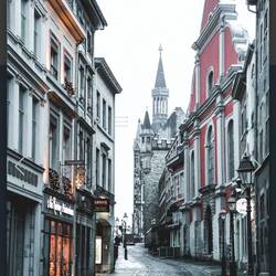 Pontstraße, mit Blick auf's Rathaus