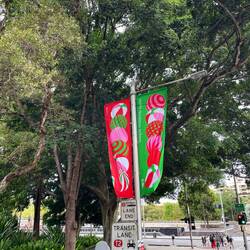 Überall Merry Christmas Fahnen