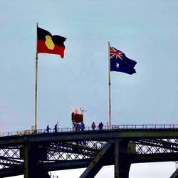 Oben auf der Harbour Bridge