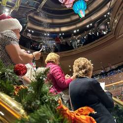 My spot in Main Deck Atrium for carol singing