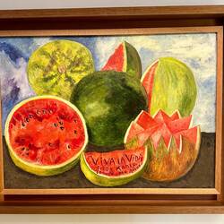 The final painting she made before she died at 42, the text reads "long live life"